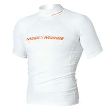 Magic Marine Cube Rash Vest / Guard Short Sleeve Men - White