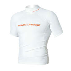 Magic Marine Cube Short Sleeve Rash Vest - White