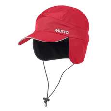 Musto Waterproof Fleece Lined Sailing Cap - Winter Sailing - Red