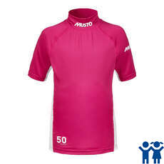 Championnat Des Jeunes Musto Sunblock Manches Courtes Rash Guard - Cerise