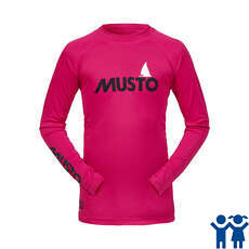 Musto Youth Insignia Uv À Séchage Rapide Rash Guard - Cerise
