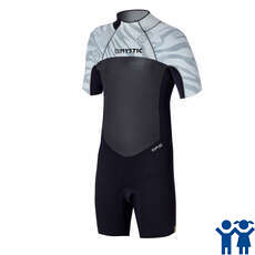 Mystic Star 3/2 Junior Back-Zip Flatlock Shorty - Zebra