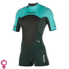 Mystic Womens Brand 3/2mm BZip Flatlock Shorty Wetsuit - Teal