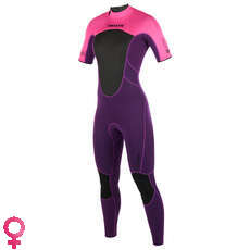 Mystic Womens Brand 3/2mm Shortarm Back-Zip Wetsuit - Purple