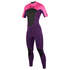 Mystic Womens Brand 3/2mm Shortarm Back-Zip Wetsuit - Purple