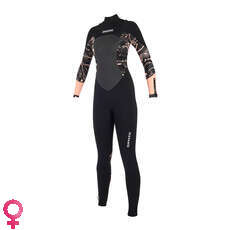 Mystic Womens Diva 4/3mm Double Front-Zip Wetsuit - Black/Pink
