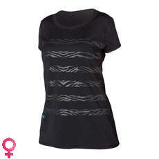 Mystic Zebra Womens Short Sleeve Quickdry - Black