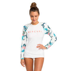 Rip Curl Womens Long Sleeve Cloud Break Relaxed UV Tee - White Rip Curl Womens Long Sleeve Cloud Break Relaxed UV Tee - White