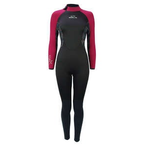 Sola Womens Star 5/4mm Back Zip Wetsuit - Black/Burgundy A1503