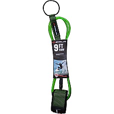 Sola 9ft x 7mm Surfboard Leash - Bright Green